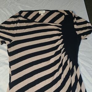 ECI Diagonal Striped Black and Tan Tee